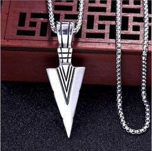 Load image into Gallery viewer, Men's Fashion Jewelry Gold Silver black Arrow Head Pendant Long Chain Necklace mens stainless steel necklaces