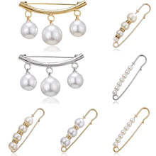 Load image into Gallery viewer, Fixed Straps Anti Slip Pin Jewelry Simple Enamel Big Pearl Brooch Women Charm Accessories Cardigan Anti Wearing Pins Enamel Pin