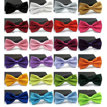 Load image into Gallery viewer, Mens Bowtie Wedding Handkerchief Formal Satin Classic Solid colour bowtie Fashion Square Pocket gift style Bow tie Neckwear New