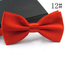 Load image into Gallery viewer, Mens Bowtie Wedding Handkerchief Formal Satin Classic Solid colour bowtie Fashion Square Pocket gift style Bow tie Neckwear New