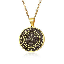 Load image into Gallery viewer, Mens's Necklace Stainless Steel Gold Color The Seals Of The Seven Archangels Sigil Pendant Haniel Michael Gabriel Sign
