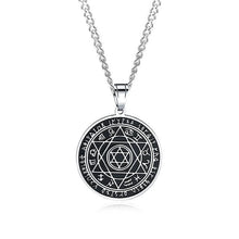 Load image into Gallery viewer, Mens's Necklace Stainless Steel Gold Color The Seals Of The Seven Archangels Sigil Pendant Haniel Michael Gabriel Sign