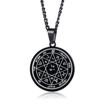 Load image into Gallery viewer, Mens's Necklace Stainless Steel Gold Color The Seals Of The Seven Archangels Sigil Pendant Haniel Michael Gabriel Sign