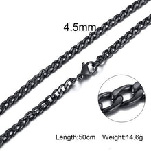Load image into Gallery viewer, Silver Gold Filled Solid Necklace Curb Chains Link Men Choker Stainless Steel Male Female Accessories Fashion
