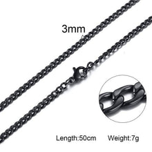Load image into Gallery viewer, Silver Gold Filled Solid Necklace Curb Chains Link Men Choker Stainless Steel Male Female Accessories Fashion