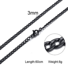 Load image into Gallery viewer, Silver Gold Filled Solid Necklace Curb Chains Link Men Choker Stainless Steel Male Female Accessories Fashion
