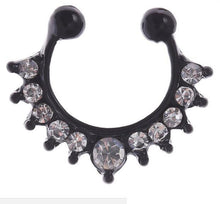 Load image into Gallery viewer, 1Pc 10mm Zircon Fake Septum Piercing Nose Ring Hoop nose For Girl Men Faux Body Clip Rings non Body Jewelry Non-Pierced