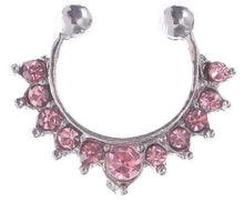 Load image into Gallery viewer, 1Pc 10mm Zircon Fake Septum Piercing Nose Ring Hoop nose For Girl Men Faux Body Clip Rings non Body Jewelry Non-Pierced