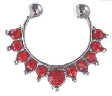 Load image into Gallery viewer, 1Pc 10mm Zircon Fake Septum Piercing Nose Ring Hoop nose For Girl Men Faux Body Clip Rings non Body Jewelry Non-Pierced