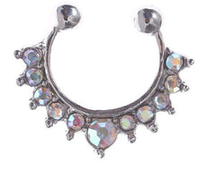 Load image into Gallery viewer, 1Pc 10mm Zircon Fake Septum Piercing Nose Ring Hoop nose For Girl Men Faux Body Clip Rings non Body Jewelry Non-Pierced