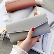 Load image into Gallery viewer, Long Women's Wallet Female Purses Tassel Coin Purse Card Holder Wallets Female Pu Leather Clutch Money Bag Pu Leather Wallet