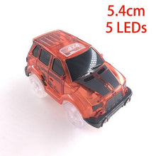 Load image into Gallery viewer, 4.4-5.4cm Magic Electronics LED Car Toys With Flashing Lights Educational Toys For Children Birthday Party Gift Play With Tracks