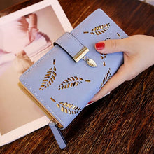 Load image into Gallery viewer, Women Wallet PU Leather Purse Female Long Wallet Gold Hollow Leaves Pouch Handbag For Women Coin Purse Card Holders Clutch