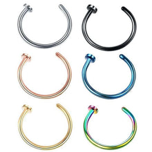 Load image into Gallery viewer, 2pcs U Shaped Fake Nose Ring Hoop Septum Rings Stainless Steel Nose Piercing Fake Piercing Oreja Pircing Jewelry