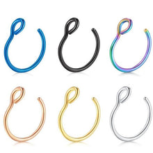 Load image into Gallery viewer, 2pcs U Shaped Fake Nose Ring Hoop Septum Rings Stainless Steel Nose Piercing Fake Piercing Oreja Pircing Jewelry