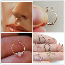 Load image into Gallery viewer, 2pcs U Shaped Fake Nose Ring Hoop Septum Rings Stainless Steel Nose Piercing Fake Piercing Oreja Pircing Jewelry