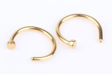 Load image into Gallery viewer, Fashion 2 Pcs Clip on Body Jewelry Nose Lip Ear Fake Piercing Rings Stud Punk Goth False Hoop Earrings Septum Gift