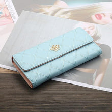 Load image into Gallery viewer, Womens Wallets Purses Plaid PU Leather Long Wallet Hasp Phone Bag Money Coin Pocket Card Holder Female Wallet Purse