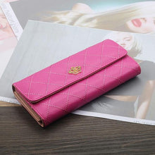 Load image into Gallery viewer, Womens Wallets Purses Plaid PU Leather Long Wallet Hasp Phone Bag Money Coin Pocket Card Holder Female Wallet Purse