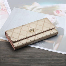 Load image into Gallery viewer, Womens Wallets Purses Plaid PU Leather Long Wallet Hasp Phone Bag Money Coin Pocket Card Holder Female Wallet Purse