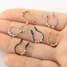 Load image into Gallery viewer, 2pcs U Shaped Fake Nose Ring Hoop Septum Rings Stainless Steel Nose Piercing Fake Piercing Oreja Pircing Jewelry