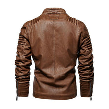 Load image into Gallery viewer, Brand Men's Leather Biker Jakcet Coat 4XL 5XL Male Streetwear Retro Casual Fleece Leather Jacket Men Outwear Clothing BYDH51