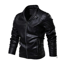 Load image into Gallery viewer, Brand Men's Leather Biker Jakcet Coat 4XL 5XL Male Streetwear Retro Casual Fleece Leather Jacket Men Outwear Clothing BYDH51
