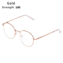 Load image into Gallery viewer, Men Women Reading Glasses Diopter -1 -1.5 -2 -2.5 -3 -3.5 -4 Ultra Light Metal Round Vintage Myopia Glasses Nearsighted Eyeglass
