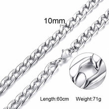 Load image into Gallery viewer, Silver Gold Filled Solid Necklace Curb Chains Link Men Choker Stainless Steel Male Female Accessories Fashion