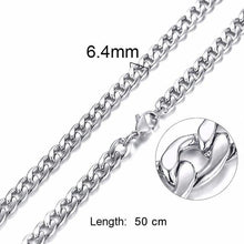 Load image into Gallery viewer, Silver Gold Filled Solid Necklace Curb Chains Link Men Choker Stainless Steel Male Female Accessories Fashion