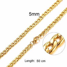 Load image into Gallery viewer, Silver Gold Filled Solid Necklace Curb Chains Link Men Choker Stainless Steel Male Female Accessories Fashion