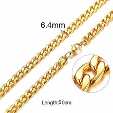 Load image into Gallery viewer, Silver Gold Filled Solid Necklace Curb Chains Link Men Choker Stainless Steel Male Female Accessories Fashion
