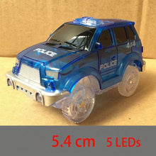 Load image into Gallery viewer, 4.4-5.4cm Magic Electronics LED Car Toys With Flashing Lights Educational Toys For Children Birthday Party Gift Play With Tracks