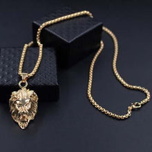 Load image into Gallery viewer, Hiphop Rock Animal Stainless Steel Lion Head Gold Sliver Black Color Chain Necklaces Pendant For Men Fashion Jewelry XLCT005
