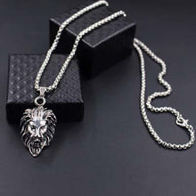 Load image into Gallery viewer, Hiphop Rock Animal Stainless Steel Lion Head Gold Sliver Black Color Chain Necklaces Pendant For Men Fashion Jewelry XLCT005